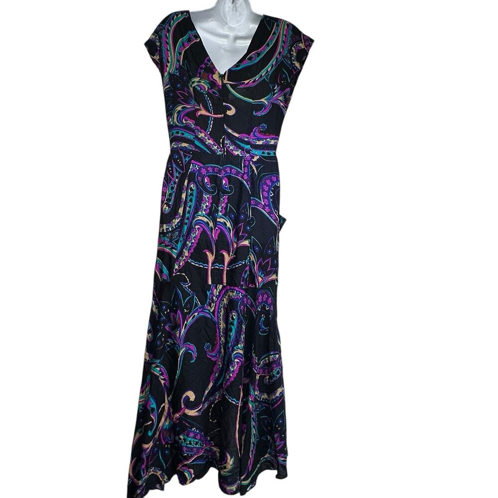 vintage how sweet it is Paisley Boho V Neck Made USA dress Size 13